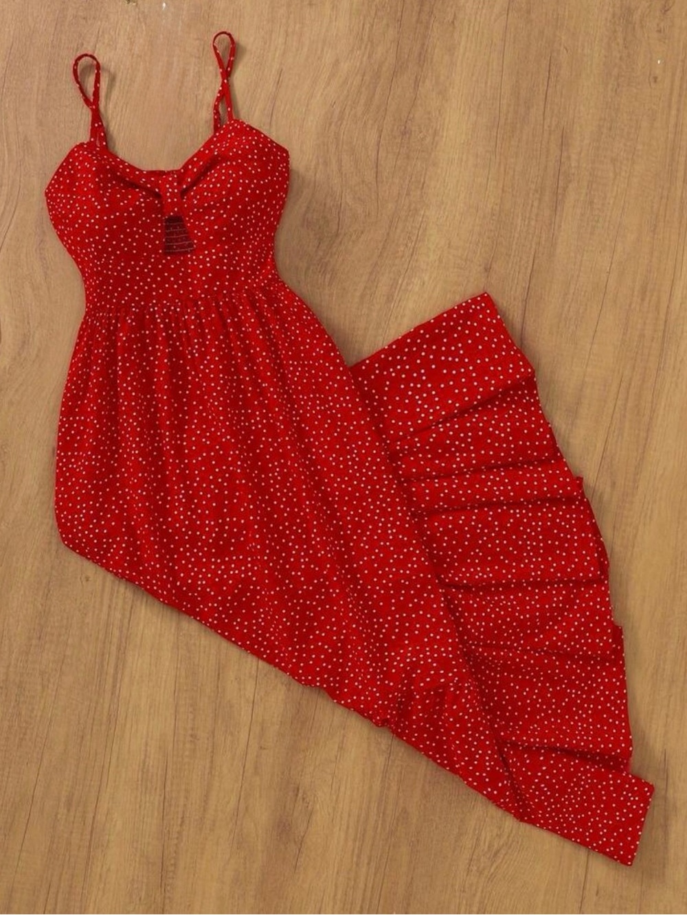 SHEIN Red Polka Dot Spaghetti Strap Maxi Dress
